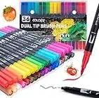 Coloring Markers Pen for Adults Kids, 36 Fine Felt Tip Water Markers Dual Brush Pens for Students Painting, Beginner Lettering, Card Making, Books Craft Coloring Doodling, Bullet Journal, Scrapbooking