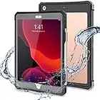 iPad 10.2 Case, iPad 9th Generation Waterproof Case iPad 8th / iPad 7th Case Full Body Protection 9th Cover with Pencil Holder Strap Stand Anti-Scratch Shockproof Cases for iPad 10.2 inch 2021 (Black)