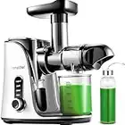 Juicer Machines,AMZCHEF Slow Masticating Juicer, Juicer with Two Speed Modes, Travel bottles(500ML),LED display, Easy to Clean Brush & Quiet Motor for Vegetables&Fruits (White, GM3001)