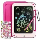 TEKFUN Juguetes Niñas Niños 2 3 4 5 6 7 Años, Tableta de Escritura LCD 8,5 Pulgadas, Tablero de Dibujo Electrónico, Pizarra Magnetica Infantils, Regalo Cumpleaños para Niñas Niños (Rosa)