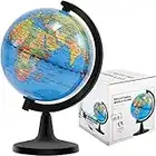 Wizdar 4'' World Globe for Kids Learning, Educational Rotating World Map Globes Mini Size Decorative Earth Children Globe for Classroom Geography Teaching, Desk & Office Decoration-4 inch