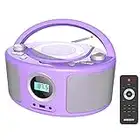 Lettore CD Radio portatile per bambini Boombox, con Bluetooth | Radio FM | USB | MP3 | Compatibile con CD-R/CD-RW, lettore CD radio