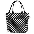 Aosbos Borsa Termica per Il Pranzo Borsa Porta Pranzo 10L Frigorifero Piccolo - Isolamento Borse Porta Alimenti Lunch Box Bambini - Alla Moda Stile Borsa Palestra Donne Uomo Ragazze, Nero & Pois