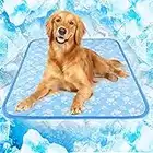 Rywell Self-Cooling Mat for Dogs Extra Large, 44'' x 32'' - Endothermic Color Changing Arc-Chill Cooling Fiber - Washable Non-Toxic Summer Pet Outdoor Bed, Non-Slip, Foldable, Quick-Dry Dog Blanket