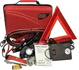 LIFELINE AAA 4365AAA Destination Road, 68 Piece Emergency Car Tire Inflator, Jumper Cables, Headlamp, Warning Triangle and First Aid Kit