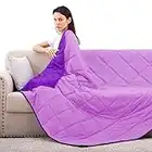 ROKDUK Weighted Blanket Twin 10 Pounds 48x72 in Cooling Weighted Blanket Throw Size for Adults 1800 Brushed Microfiber Reversible Heavy Blanket with Premium Glass Beads (Purple & Lavender)