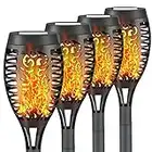 Liveasily 4 Pack Led Solar Torch Light with Flickering Flame Outdoor Waterproof, Solar Torches Stake Lights, Auto On/Off Solar Garden Lights Decorations