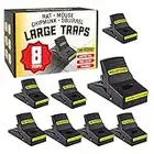 Rat Trap, Rat Traps Indoor Set of 8, Rat Trap Large, Reusable Rat Trap Outdoor Rats Traps Indoor for Home Powerful Traps for The House, Mouse Trap - 8 Pack