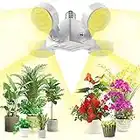 SANSI 30W Pflanzenlampe LED Vollspektrum, E27 Weiss Faltbare Grow light Glühbirne,High PPFD Pflanzenlicht für Zimmerpflanzen, Hydrokultur, Sukkulenten, Setzlinge, Gemüse, Blumen Gartenarbeit