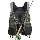 PELLOR Fly Fishing Vest, Pockets Jacket, Outdoor Quick-Dry Net Vest, Fishing Hunting Waistcoat, Travel Photography Mesh Vest (Light green)