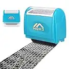 MoKo Identity Theft Protection Stamp Roller, Refillable Self Inking Wide Roller Security Stamp, Private & Confidential Stamp Roller for Personal Information Blackout, Large Size, Blue