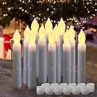 Homemory Lot de 12 bougies LED à piles 16,5 cm sans flamme vacillantes - Blanc chaud - Pour église, mariage