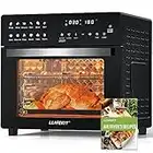 LLIVEKIT Freidora sin Aceite 26L, 1700W Freidora de Aire Caliente, 12 en 1 Air Fryer, Mini Horno Electrico para Pizza con Pantalla LED Táctil, asador, deshidratador, con 8 Accesorios, Recetas