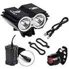 Nestling® 5000Lm Bike Light Set, USB Rechargeable Bicycle Lights, 4 Lighting Modes,Waterproof Mountain Road Bike Lights ,Safety & Easy Mount LED Cycle Lights,USB Cycling Front Light & Rear Light