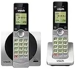 VTech DECT 6.0 Dual Handset Cordless Phones with CID, Backlit Keypads and Screens, Full Duplex Handset Speakerphones, and Call Block Silver/Black