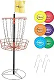 Park & Sun Sports Portable Frisbee/Acciaio Disc Golf Target Obiettivo con Cestino, PS-DGS-II