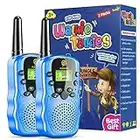 Walkie Talkies for Kids 2 Pack: Long Range Kids Blue Walkie Talkies for Boys 3-12 Birthday Gifts Kids Outdoor Toys for 3 4 5 6 7 8 9 Year Old Boys Kid Gift Toy for Boy Age 3-12 Camping Hiking