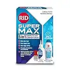 RID Super Max 5-in-1 Complete Lice Treatment Kit, Kills Super Lice & Eggs + 24/7 Lice Defense, Pesticide-Free, Includes Daily Defense Shampoo & Conditioner + Nit Removal Comb