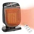 Space Heater Digital Electric Heater Oscillating Portable Heater with Remote Control Thermostat Temperature Timer Set Small Heater for Indoor Use Office Home Tip-Over and Overheat Protection