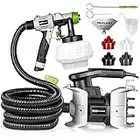 PHALANX Paint Sprayer, 700W Electric Spray Paint Gun with 10FT Air Hose, 1200ML, 4 Nozzles, 3 Patterns, Paint Sprayer for House Painting Home Interior & Exterior Walls, Ceiling, Fence, Cabinet
