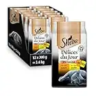 Sheba Délices du Jour Comida húmeda para Gatos, Sabor Ave, Multipack (Pack de 12 x 6 bolsitas x 50g)