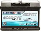 Electronicx Bateria solar AGM 12v 100ah MARINE EDITION Barcos Barca Caravana Autocaravana Bateria solar