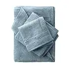 Cariloha Organic Bamboo-Viscose and Turkish Cotton Towel Set - Soft Towel Set for Face and Body - 600 GSM - Blue Lagoon - Set of 3 Towels