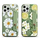 Yoedge 2 Piezas Silicone Funda Compatible con Apple iPhone 12 Mini 5,4", Carcasa Dibujos Animados con Soporte de Agarre, Mate Suave TPU Antigolpes Case para iPhone 12 Mini, Flor 3