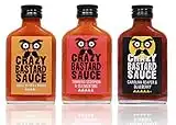 Crazy B Sauce - 3er Set - Extreme Scharfe Chilisauce mit der Schärfste Chilis der Welt - Ghost Pepper, Trinidad Scorpion, und Carolina Reaper - Geschenkset für Chili-liebhaber