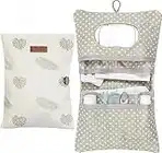 Hamur Home Windeltasche mit Wickelunterlage Organizer und Kosmetiktasche 2in1 - Kleine Wickeltasche für Unterwegs Mamas Windeln Creme Tücher Baby Organizer (Leaves)