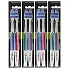 REACH Essential Care Interdental Firm Toothbrush, Duo Pack x 4, Full Head Hard Bristle Manual Toothbrushes, Variety Colors Multipack, Daily Oral Enamel Dental Care