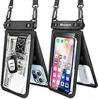Niveaya Double Space Waterproof Phone Pouch - 2 Pack, Waterproof Phone Lanyard Case with iPhone 14/13/12/11 Pro Max/Pro/8 Plus, Galaxy S22/S21/S20/S10/Note 20/10/9 up to 7", Dry Bag for Vacation.
