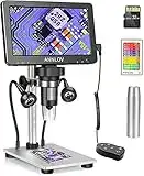 7" LCD Digital Microscope, ANNLOV 1200X Maginfication 1080P Coin Microscope with Remote, Video Microscope Camera with 8 LED Fill Lights Windows/Mac Compatible, 32GB TF Card, Extension Tube Included