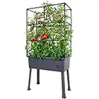 Frame It All Hydroponic Tower with Trellis Frame and Greenhouse Cover, Vertical Garden Planter for Vegetables and Flowers, Self-Watering Garden Tower with 3.43-Gallon Water Storage, 15.75 x 23.5 x 63