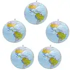 YuChiSX 5 Piezas de Globo Inflable Globo Terráqueo PVC Bola de Playa de Tierra Inflable para Jugar en Playa o Enseñanza, Colorido, para Escolar Juguetes niños Aprender geografía