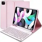 iPad Air 5th Generation Keyboard Case 10.9“2022, Slim Smart Keyboard Case for iPad Air 5th Gen 2022/Air 4th Gen 2020 10.9 Inch/Pro 11 2018, Detachable Wireless Keyboard with Pencil Holder (Pink)