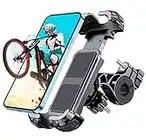 Motack Soporte Movil Bicicleta, [Bloqueo con un Botón] [Sujeción Segura] Soporte Movil Moto, 360° Rotación Soporte Telefono Moto Bici Compatible con iPhone 14 Pro MAX, Samsung S23 Ultra (4.7"- 6.8")