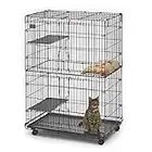 Midwest Cat Playpen/Cat Cage Includes 3 Adjustable Resting Platforms, Removable Leak-Proof Pan, Easy 2-Door Top/Bottom Access & 4-Locking Wheel Casters