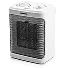 Pro Breeze 1500W Mini Ceramic Space Heater with 3 Operating Modes, Adjustable Thermostat, Overheat and Tip-Over Protection for Home, Office and Under Desk - White