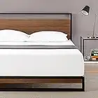 ZINUS Suzanne 18 cm Bamboo and Metal Platform Bed Frame | Wood Slat Support | Easy Assembly | King | Chestnut Brown