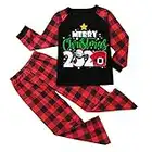 Générique Pyjama de Noël Famille,Mode Treillis Numérique/Élan de Dessin Animé Imprimé Ensemble Domestique Manches Longues Chemises + Pantalons Tenue Parent-Enfant pour Hommes Femmes Enfants