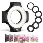 JJC Macro Ring Light for DSLR Macro Lens Such as Canon EF 100mm f 2.8L/EF-S 60mm f 2.8/MP-E 65mm f 2.8 1-5x/Nikon AF-S DX Micro 40mm f/2.8G, Includes 6 Adapter Rings for 49/52/55/58/62/67mm Macro Lens