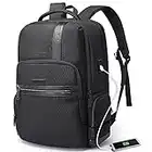 BANGE Laptop Backpack for Men，Business Travelling Backpacks with USB Charger Port,Weekender Carry-On Luggage Backpack, Black Plus