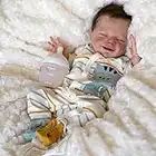 Pinky Reborn 22inch Reborn Dolls Full Body Reborn Girl and Boy Doll That Looks Real Sleeping Baby Doll Lifelike Toddlers Doll Toys Xmas Gift (Grey)