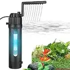 BAITAI Internal Fish Tank Filter,Aquarium Filter with UV Steriliser Turns Green Water to Clear,Multi-mode(Aeration/Rainfall,etc) Filter Pump for 30-200L Aquariums,Flow Rate and Direction Adjustable