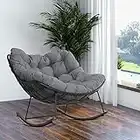 Grand patio Living Room Rocking Chair, Comfy Reading Sofa, Modern Cozy Lounge Rocker with Cushion for Bedroom, Dorm, Corner, Porch, Gray