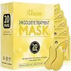 Xhoon 24K Gold Under Eye Patches - 20 Pairs Amino Acid & Collagen, Under Eye Mask for Face Care, Dark Circles and Puffiness, Beauty & Personal Care