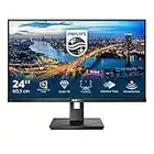 Philips Moniteur 245B1 60 cm (23,8 pouces) (DVI, HDMI, DisplayPort, hub USB, temps de réponse de 4 ms, 2560x1440, 75 Hz, FreeSync, pivot) noir