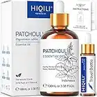 HIQILI Patchouli Essential Oil 100ml, Natural Pure Therapeutic Grade for Aromatherapy Diffuser, Skin, Candle Soap Making, Perfume DIY