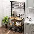 DlandHome 31.5inches Microwave Cart Stand Kitchen Utility Storage 3-Tier for Kitchen Baker's Rack & Spice Rack Organizer Workstation Shelf, DCA-YL-D5003